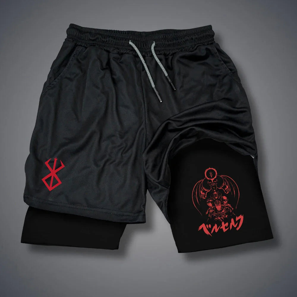 2 in 1 Compression Shorts for Men Gym Workout Running Shorts