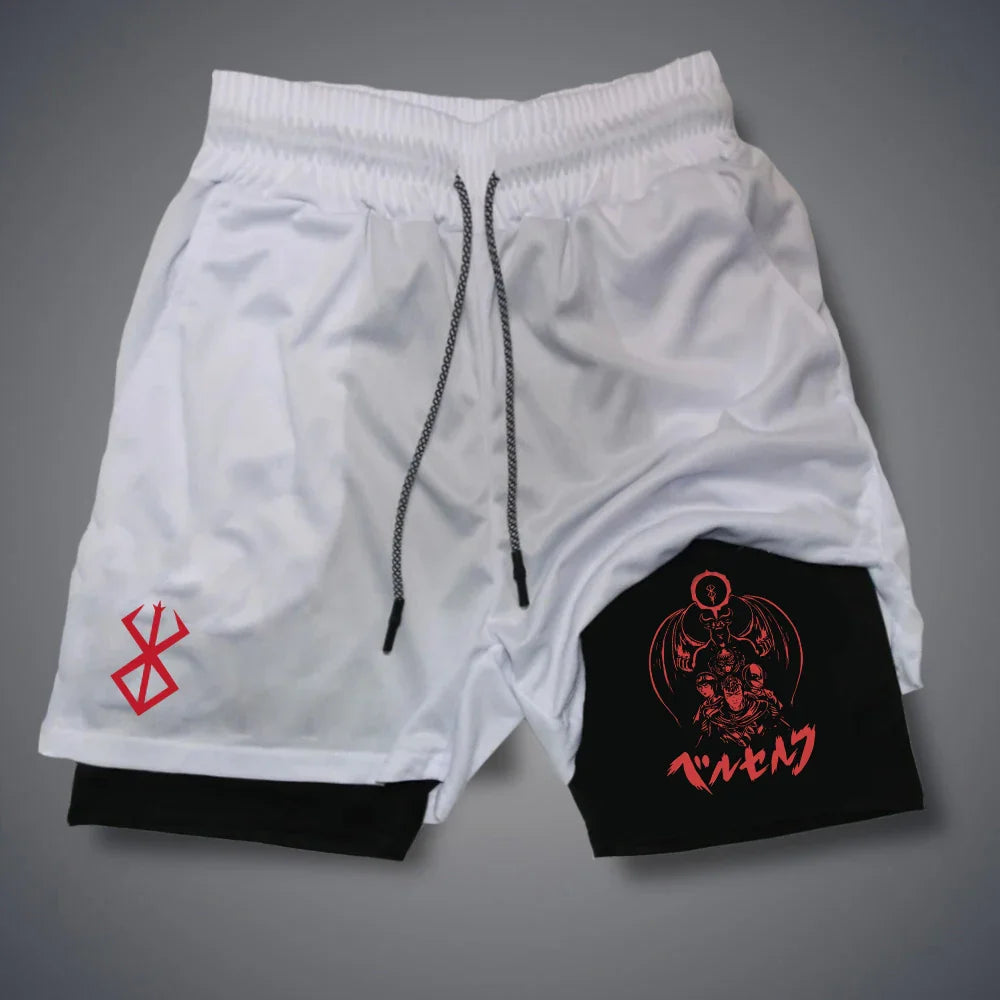 2 in 1 Compression Shorts for Men Gym Workout Running Shorts