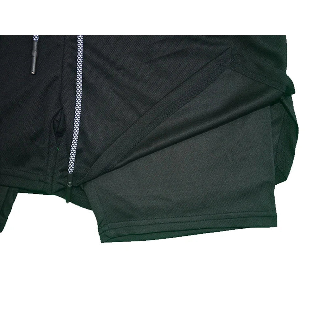 2 in 1 Compression Shorts for Men Gym Workout Running Shorts