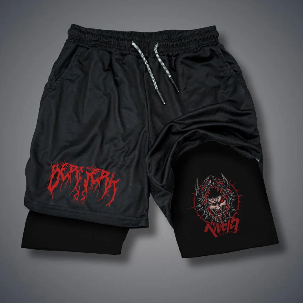 2 in 1 Compression Shorts for Men Gym Workout Running Shorts